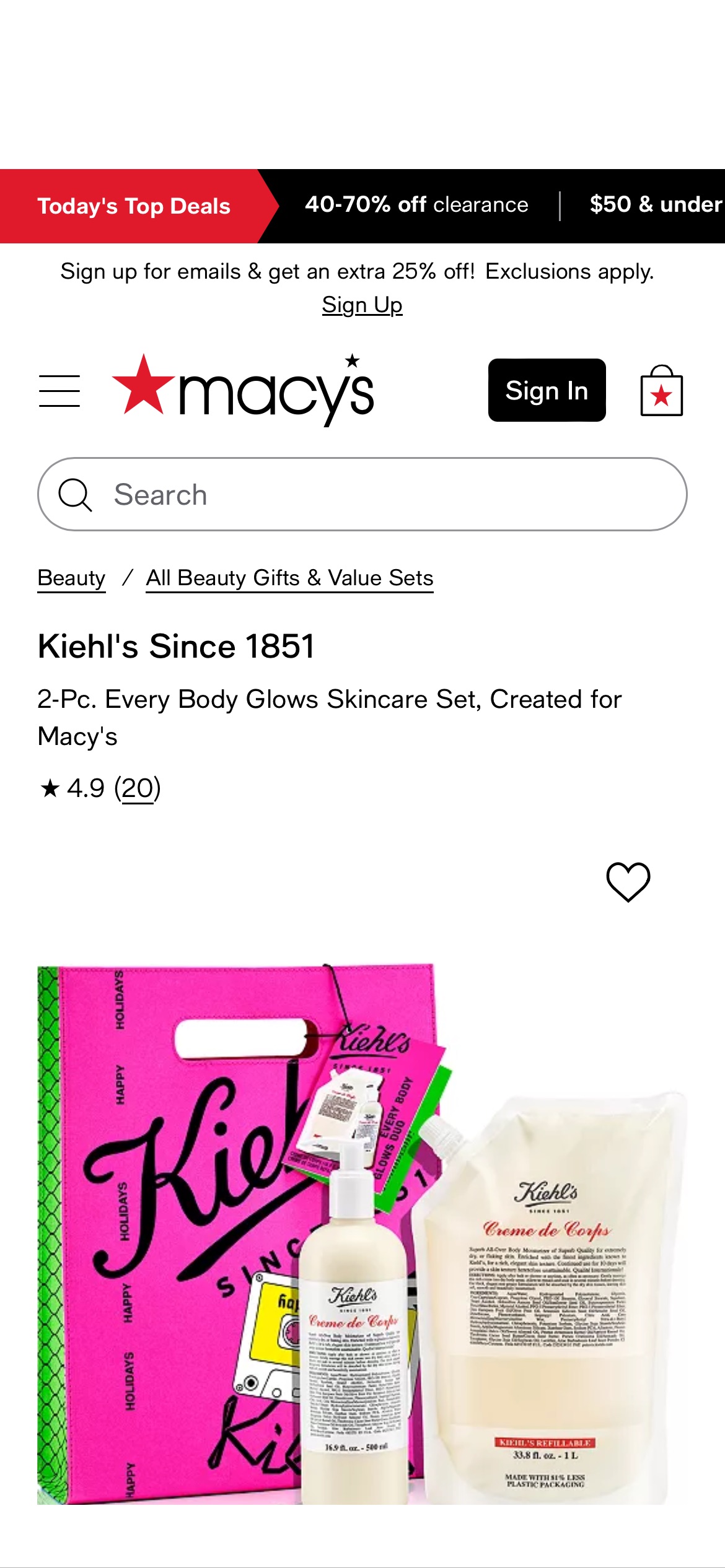 Kiehl's Since 1851 2-Pc. Every Body Glows Skincare Set, Created for Macy's - Macy's