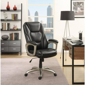 Serta Heavy-Duty Bonded Leather Commercial Office Chair with Memory Foam