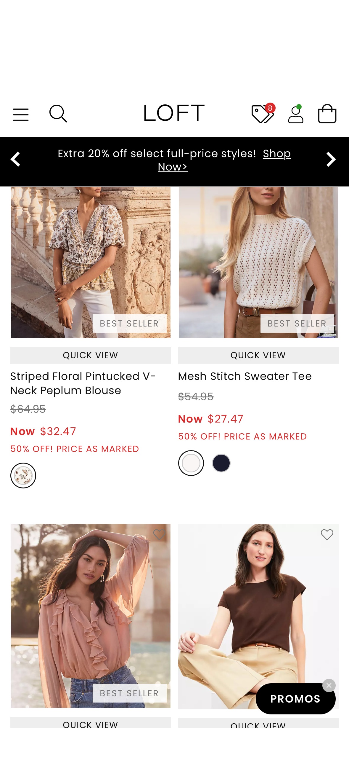 TODAY ONLY: 50% off tops & sweaters