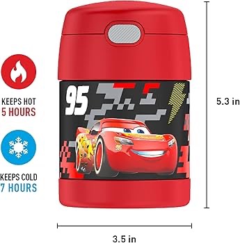 Amazon.com: THERMOS FUNTAINER Insulated Food Jar, 10 Ounce, Kid Friendly Food Jar with Foldable Spoon, Cars : Home & Kitchen