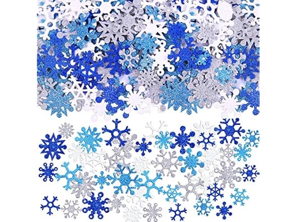 500 Pieces Glitter Snowflakes
