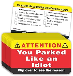 PARTH IMPEX You Parked Like an Idiot Business Cards (Pack of 100) Bad Parking Cards 3.5