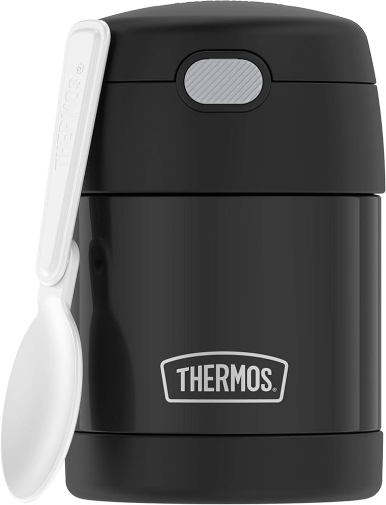 Amazon.com: THERMOS FUNTAINER Insulated Food Jar, 10 Ounce, Kid Friendly Food Jar with Foldable Spoon, Black : Home & Kitchen