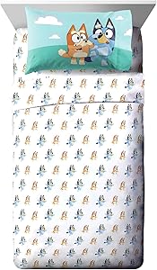 Bluey &amp; Bingo Toddler Size Sheet Set - 3 Piece Set Super Soft and Cozy Kid’s Bedding 