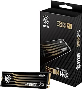 MSI Gaming SPATIUM M482 PCIe 4.0 NVMe M.2 2TB Internal SSD (PCIe Gen4, NVMe 1.4, M.2 2280, Read 7300 MB/S, Write 6400 MB/S, 2TB) : Amazon.ca: Electronics