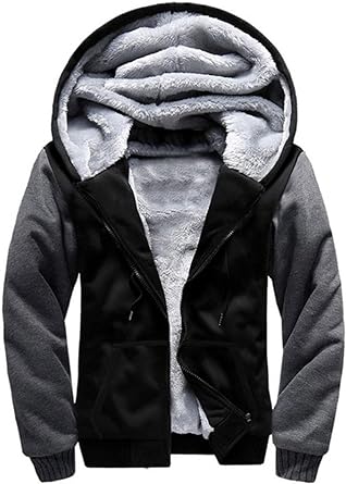 Hoodies for Men Full Zip Up Fleece Warm Jackets Thick Coats Heavyweight Sweatershirts 