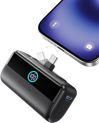 INIU Power Bank with Built-in USB-C Connector, 5,500mAh 22.5W PD Fast Charging Portable Charger