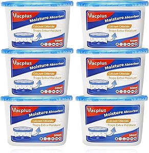 Vacplus Moisture Absorbers 6 Pack, 10.5 Oz Portable Humidity Absorber Boxes