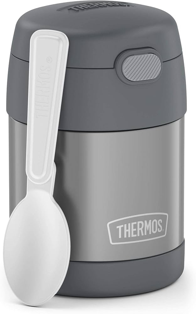 Amazon.com: THERMOS FUNTAINER Insulated Food Jar, 10 Ounce, Kid Friendly Food Jar with Foldable Spoon, Gray : Home & Kitchen
