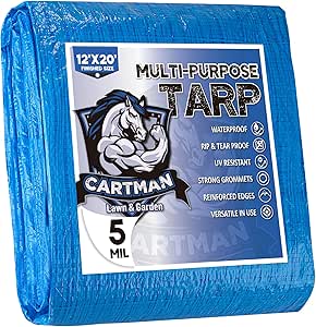 50% OFF  Finished Size 12x20 Feet Blue Poly Tarp 