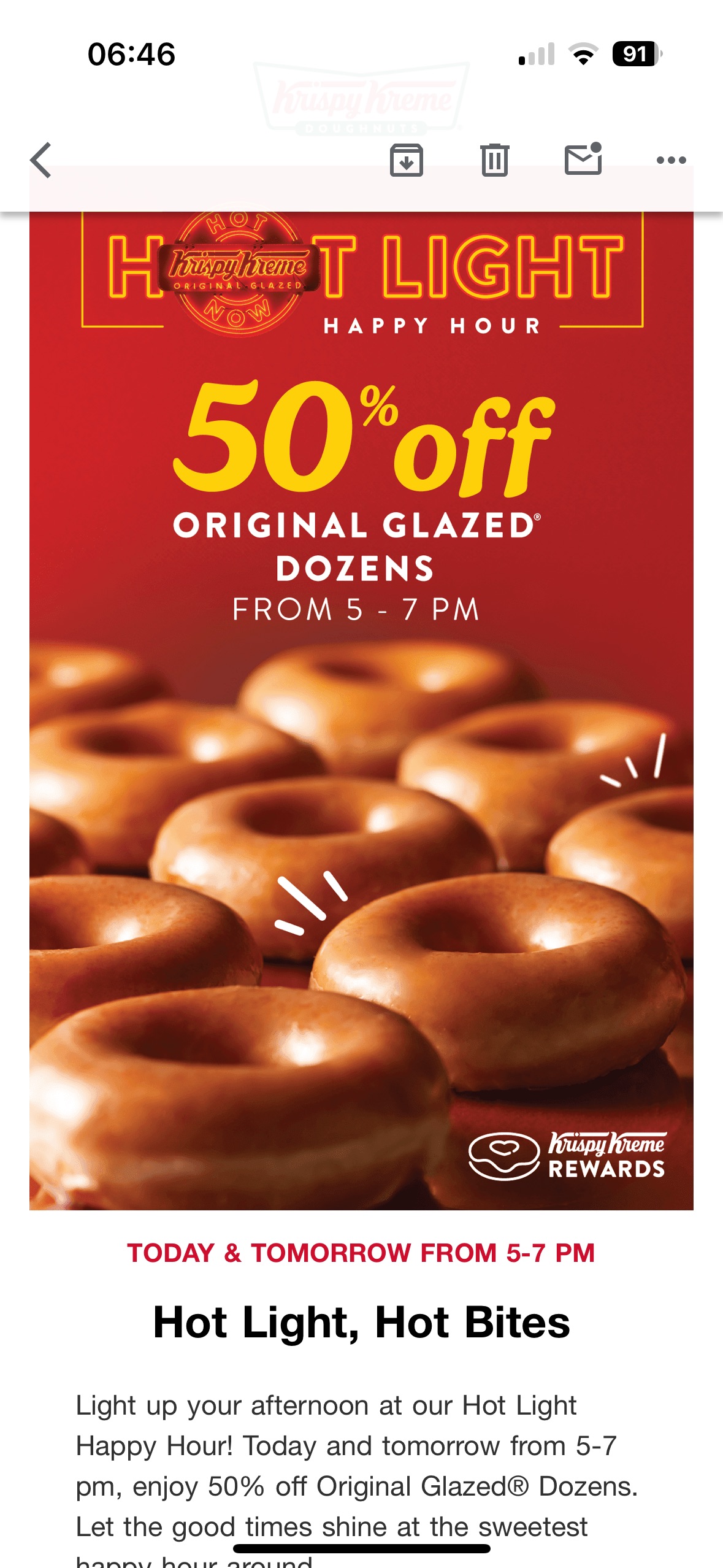 50% off dozens at Hot Light Happy Hour!