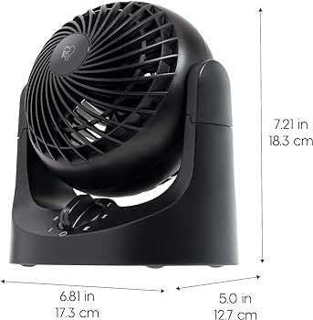 Amazon.com: IRIS USA WOOZOO Fan, Small Desk Fan, 3 Speeds, 32ft Max Air Distance, Mini Fan 7 Inches, 112° Adjustable Tilt, 27.5 db Low Noise, Tabletop Air Circulator for Bedroom Dorm Office, Black : H