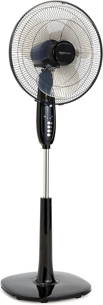 Amazon.com: Amazon Basics 16-inch Pedestal Floor Fan Oscillating Remote, 3-Speed, Energy-Efficient, Black : Home & Kitchen