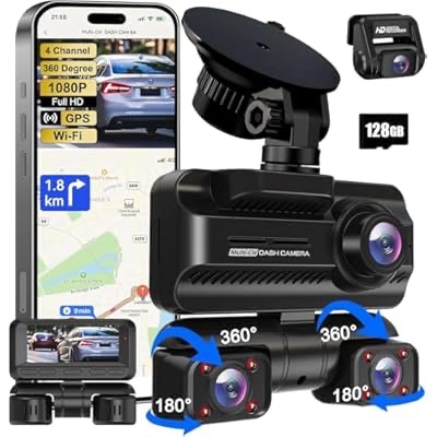 Save 25% with promo code 25APEJTJ for 4 Channel 4K APP WiFi Built-in GPS Dash Cam