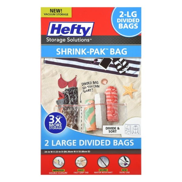SHRINK-PAK 2 Large Divided Vacuum Bags