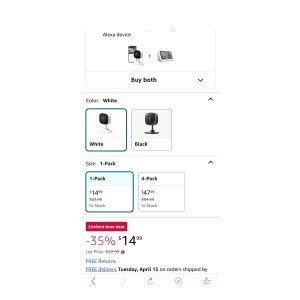 $14.99 Amazon.com : TP-Link Tapo 1080P Indoor Security Camera for Baby Monitor, Dog Camera w/Motion Detection, 2-Way Audio Siren, Night Vision, Cloud & SD Card Storage, Works w/Alexa & Google Home (Tapo C100