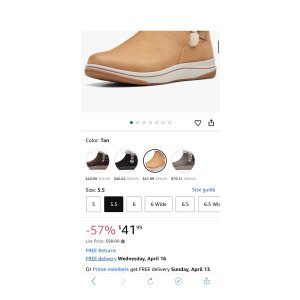 $41.99 Amazon.com | Clarks Women s Breeze Fur Ankle Boot, Tan, 5.5 | Shoes