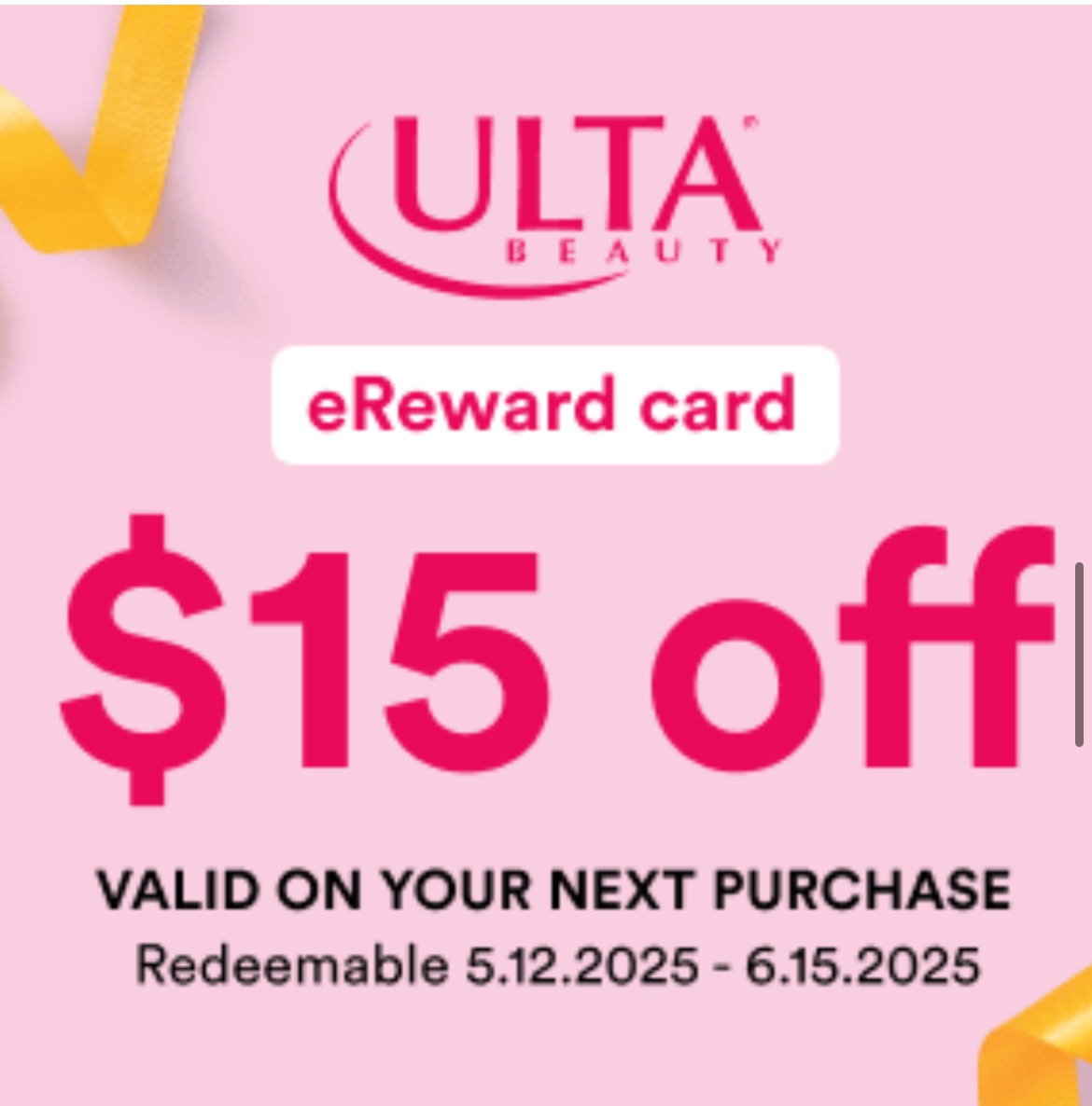 Ulta Beauty  gift cards buy $75 get $15