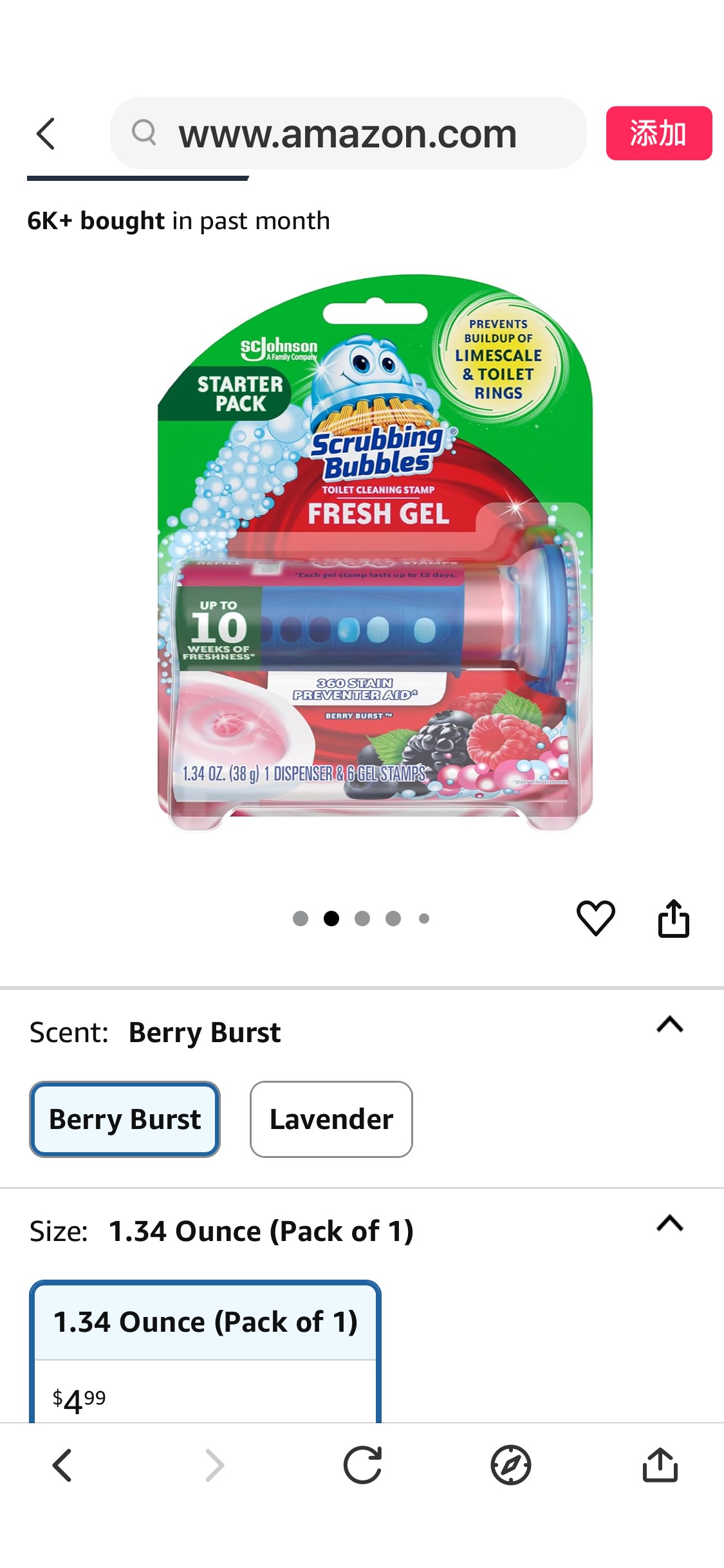 Amazon.com: Scrubbing Bubbles Fresh Gel Toilet Bowl Cleaning Stamps, Helps Keep Toilet Clean and Helps Prevent Limescale & Rings, Berry Burst Scent, 6 Stamps