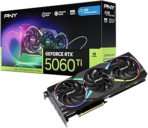 PNY NVIDIA GeForce RTX™ 5060 Ti 8GB ARGB Overclocked Triple Fan Graphics Card