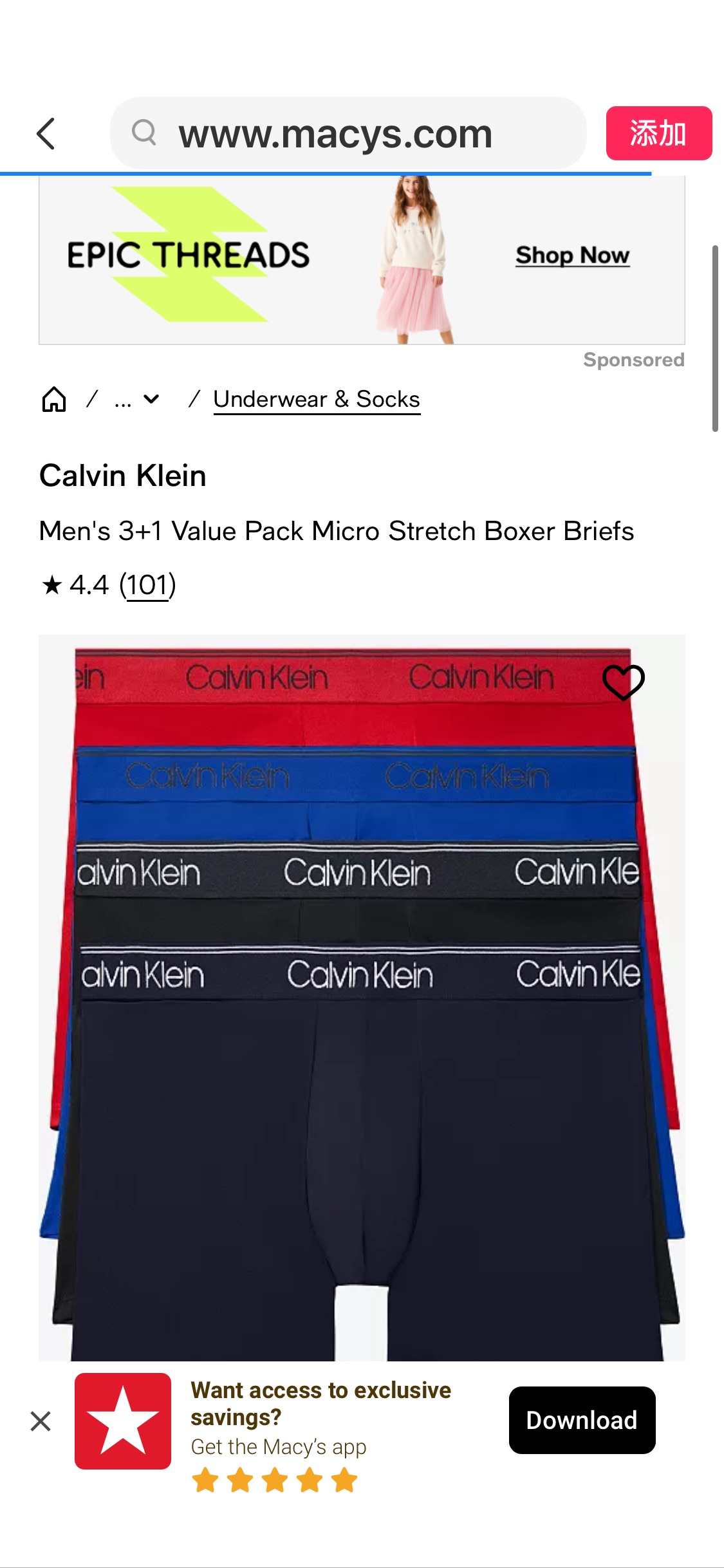 Calvin Klein Men's 3+1 Value Pack Micro Stretch Boxer Briefs - Macy's