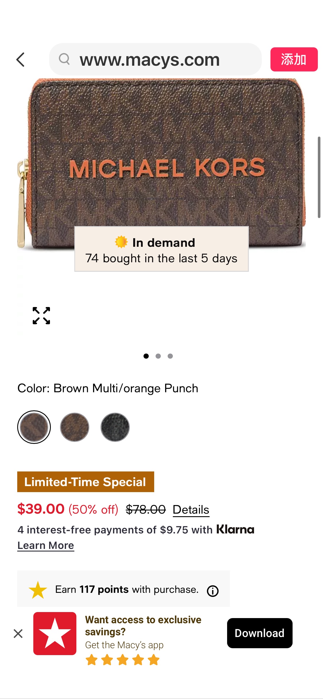 Michael Kors Jet Set Zip Around Card Case - Macy's