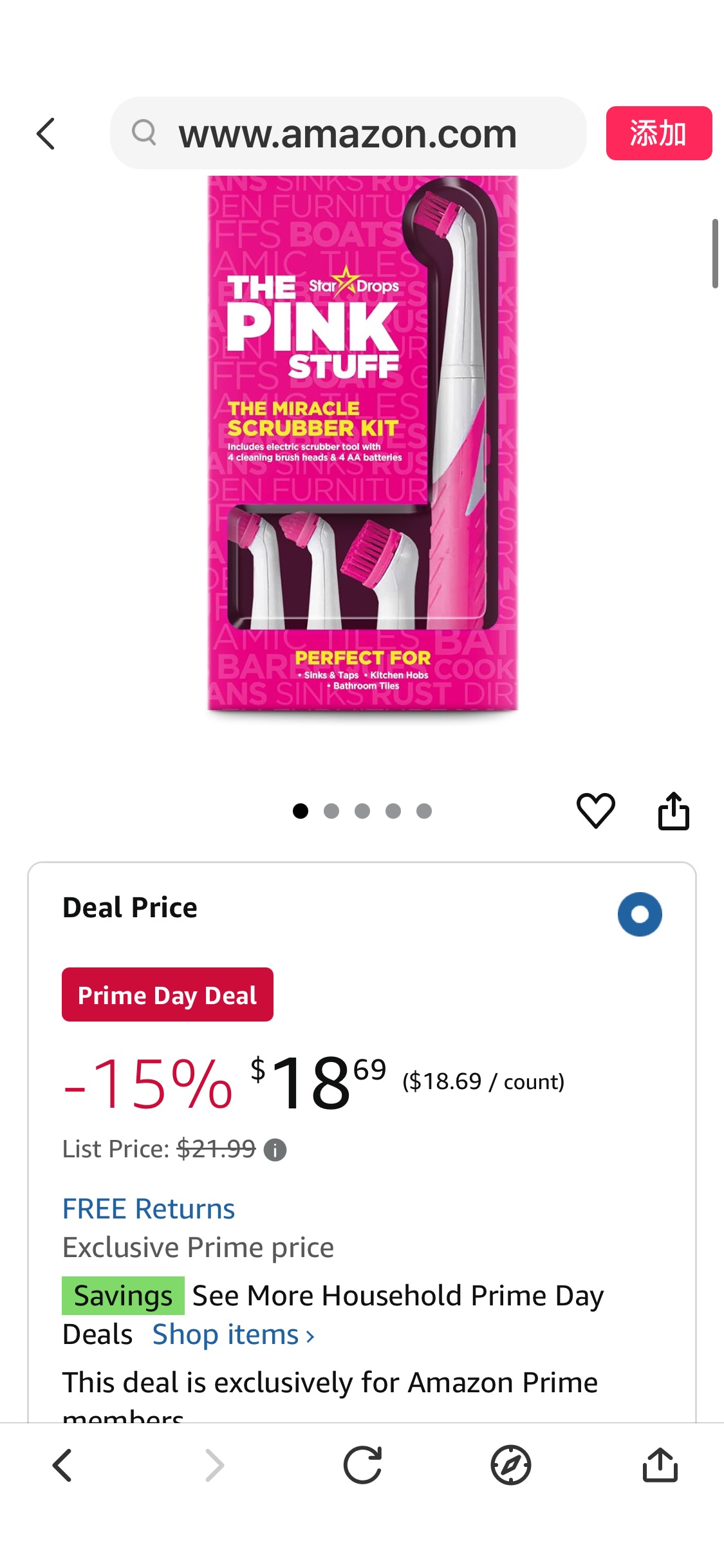 Amazon.com: Stardrops - The Pink Stuff - The Miracle Scrubber Kit - 4 Cleaning Brush Heads : Health & Household