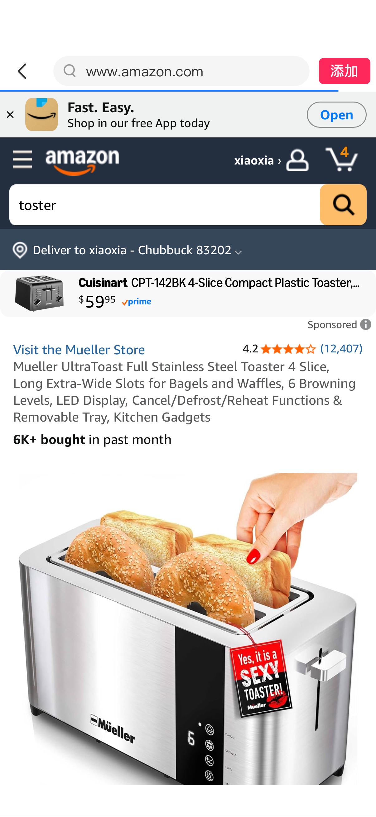 Amazon.com: Mueller UltraToast Full Stainless Steel Toaster 4 Slice, Long Extra-Wide Slots for Bagels and Waffles, 6 Browning Levels, LED Display, Cancel/Defrost/Reheat Functions & Removable Tray, Kit