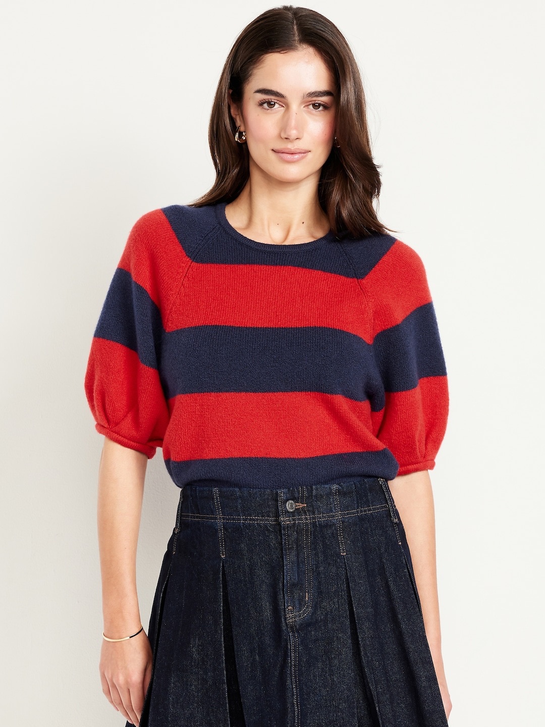 SoSoft Cropped Puff-Sleeve Sweater | Old Navy