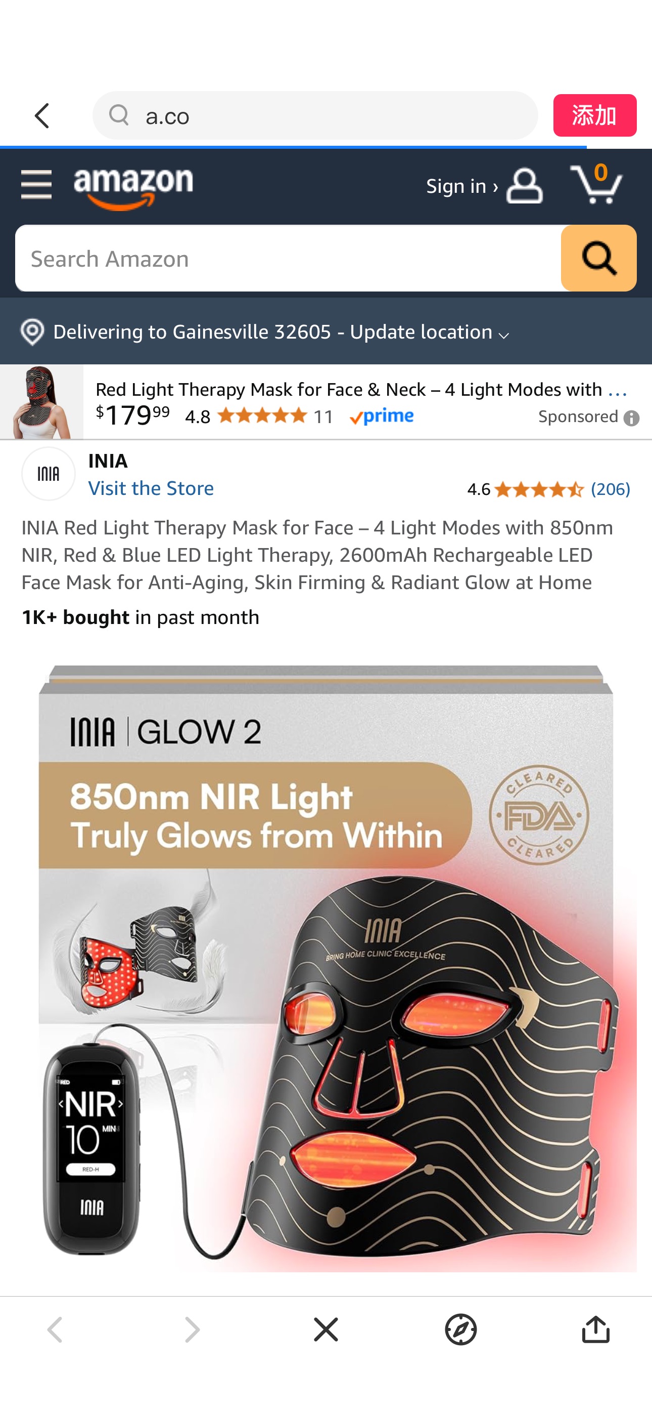 Amazon.com : INIA Red Light Therapy Mask for Face – 4 Light Modes with 850nm NIR, Red & Blue LED Light Therapy, 2600mAh Rechargeable LED Face Mask for Anti-Aging, Skin Firming & Radiant Glow at Home :