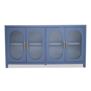 $499 Quinn Navy 4 Door Cabinet | Bob s Discount Furniture & Mattress Store客厅收纳柜