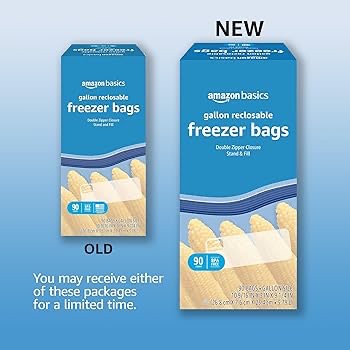 Amazon.com: Amazon Basics Reclosable Freezer Gallon Bags, BPA Free, 90 Count (Previously Solimo)