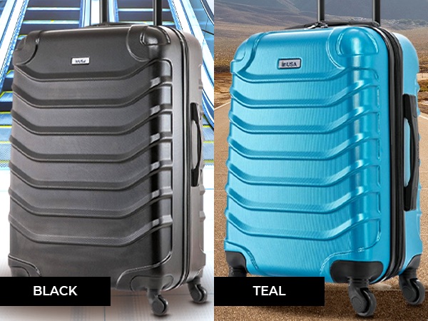Amazon.com | InUSA ENDURANCE Luggage with Spinner Wheels | Durable Lightweight Hardside Suitcase, Spacious Travel Bag with Handle and Trolley | 28-Inch Large Checked Luggage | Teal | Suitcases