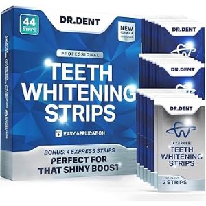 $16.99 Amazon.com: DRDENT Professional Teeth Whitening Strips - Pack of 44 Strip - 22 Treatments Kit - Safe for Enamel - Non Sensitive Teeth Whitening - Whitening Without Any Harm + Mouth Opener Included : H