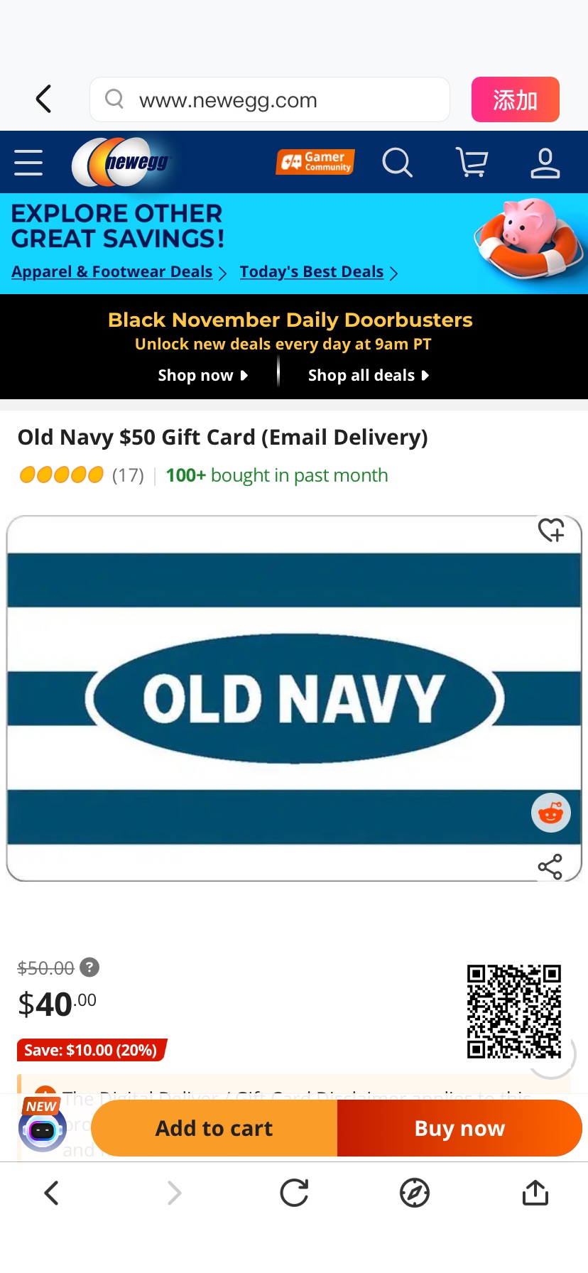 Old Navy $50 Gift Card (Email Delivery) - Newegg.com