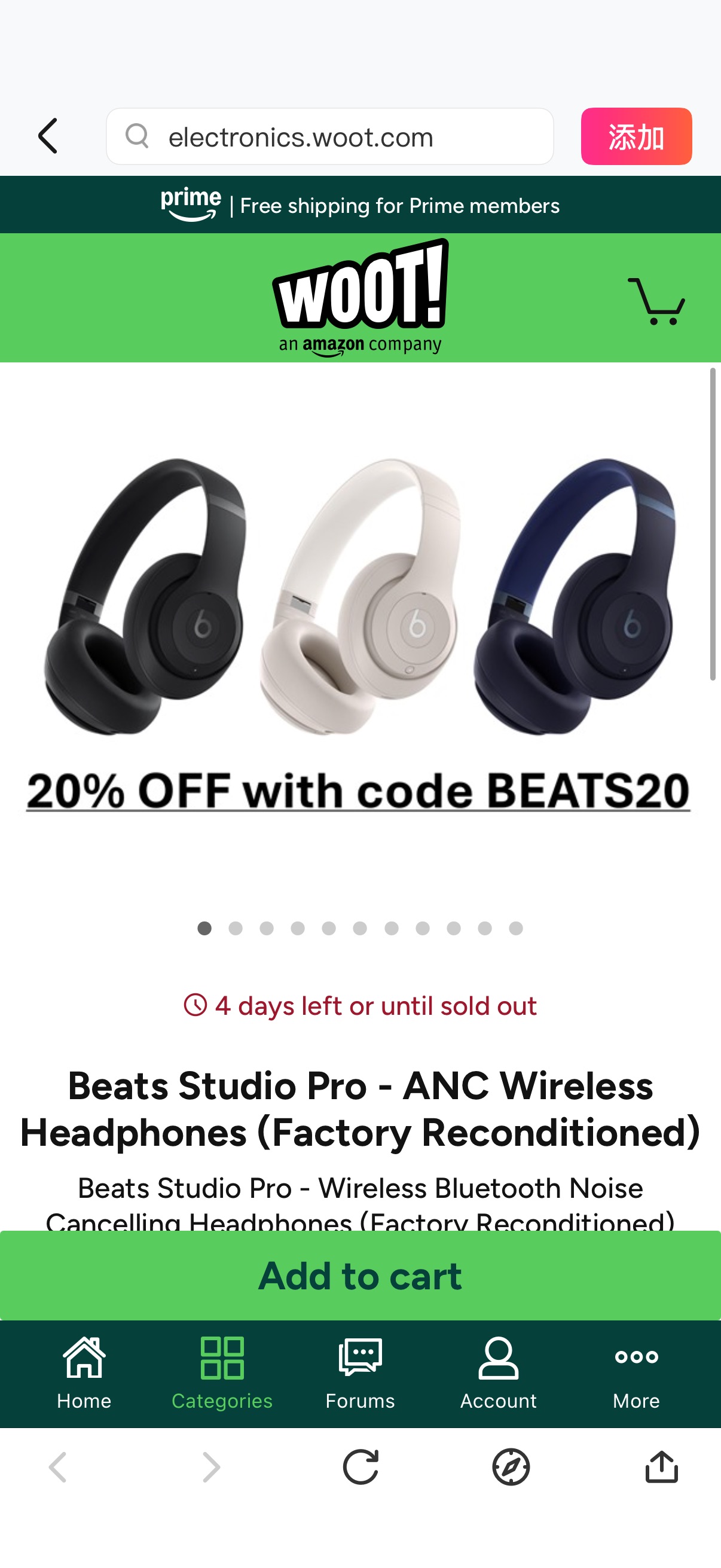 Beats Studio Pro - ANC Wireless Headphones (Factory Reconditioned)