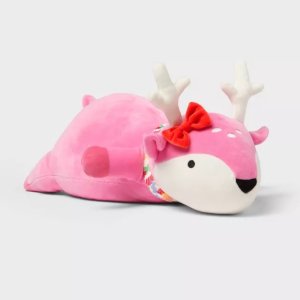 $18.75 Holiday Pink Deer Weighted Plush Kids  Throw Pillow- Pillowfort™ : Target