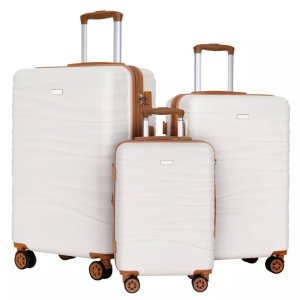 $119.99 Hykolity Combo Luggage Set 22  26  30  Suitcases PC+ABS Hardshell Travel Baggage with TSA Lock 8 Wheels Lightweight White : Target