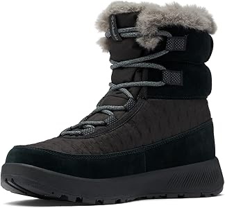 Amazon.com | Columbia Womens Slopeside Peak Luxe, Black/Graphite, 6 | Snow Boots