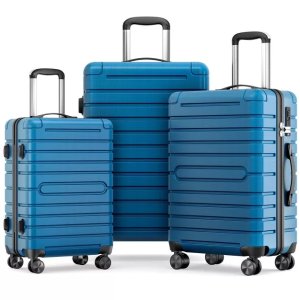 $149.99 SUGIFT 3 Piece Hardside Luggage Set with Spinner Wheels, TSA Locks, Lightweight ABS+PC Suitcases (20 /24 /28 ) for Travel, Business, Family Trips : Target