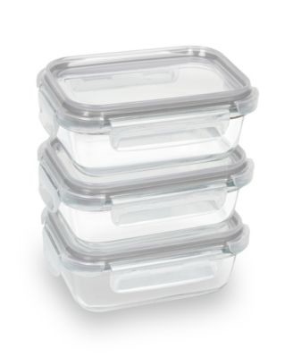 Sedona Kitchen Rectangular 3-Pack Glass Food Storage Set - Macy's