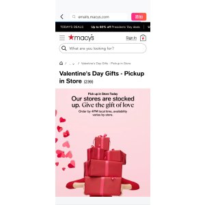 $25 Gift Guide - Valentines Day Gifts - Valentine s Day Gifts - Pickup in Store - Macy s 梅西百货：“情人节快乐！您可以在线购买，在商店取货，”Cupid说