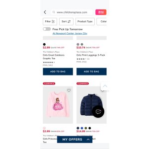 $2.99 Kids Clearance & Sale Clothing | The Children s Place 孩子们的地方：

不要错过这个！您的購物車正在等待。清倉75%的折扣，外加20%的折扣。