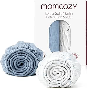 MOMCOZY Muslin Mini Crib Sheets Fitted