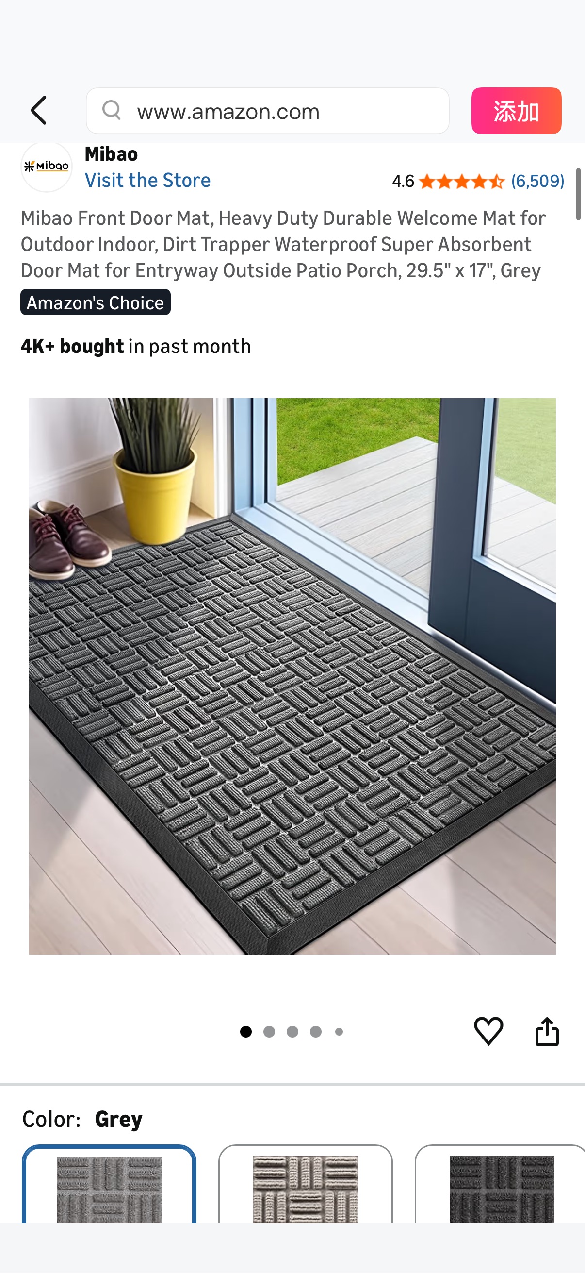 門前地墊Amazon.com: Mibao Front Door Mat, Heavy Duty Durable Welcome Mat for Outdoor Indoor, Dirt Trapper Waterproof Super Absorbent Door Mat for Entryway Outside Patio Porch, 29.5" x 17", Grey : Patio, L