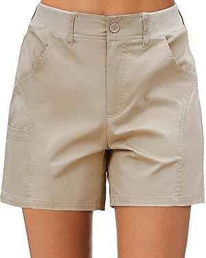 40% off 女士时尚休闲夏季高腰卡其短裤