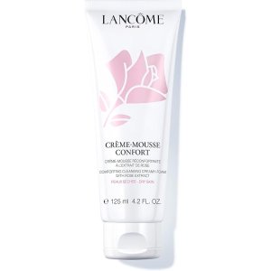 $27.2 Lancôme Créme Mousse Confort Foaming Facial Cleanser | Comforting Cream Cleanser & Makeup Remover with Rosehip Oil | Gentle Hydrating Face Wash for Soft, Radiant Skin | 4.2 Fl Oz : Beauty & Personal C