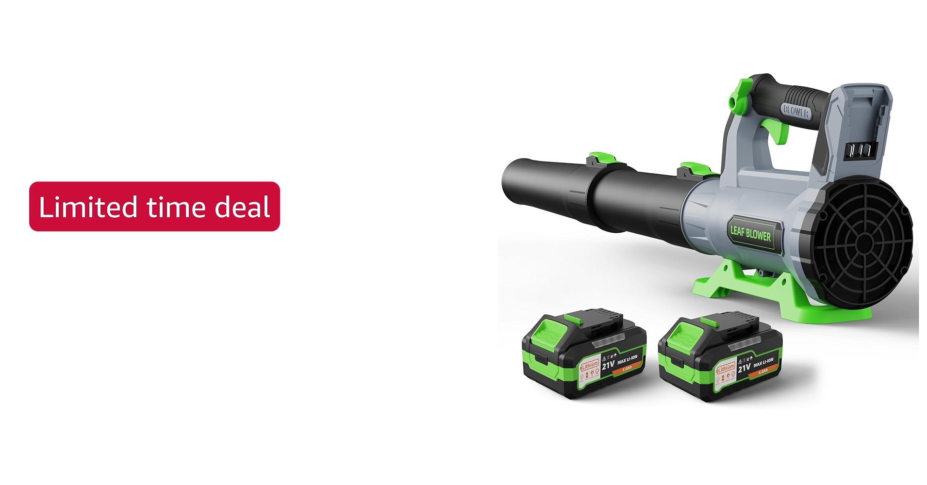 Leaf Blower Cordless with 2× 5.0Ah Batteries
