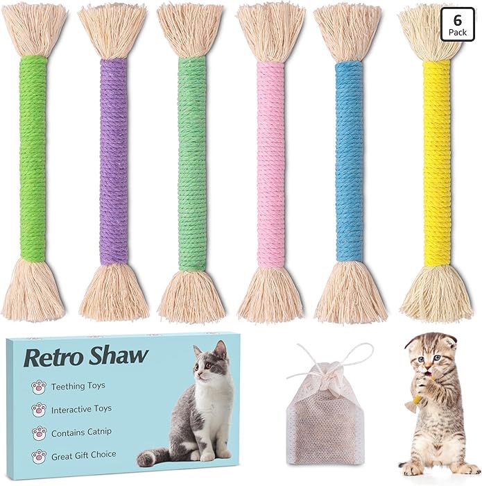 Retro Shaw 貓薄荷磨牙繩 (6 PCS)