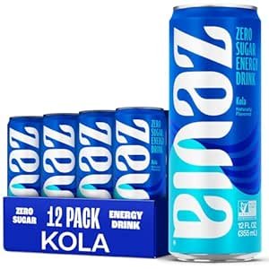 $19.98 Amazon.com : Zevia Zero Sugar Energy Drink, Kola, 12 oz Cans (12-Pack) – Naturally Sweetened, Non-GMO Project Verified, Gluten-Free, Vegan : Grocery & Gourmet Food